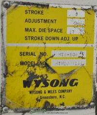 used wysong hydraulic press brake MTH100 - 144