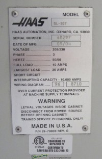 used haas cnc turning center SL-10T