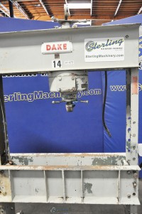 used dake motorized hydraulic h-frame press (missing motor) 75A