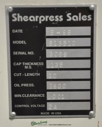 used accurshear hydraulic power shear 613510