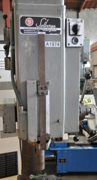 used solberga geared head sliding column drill press w/ powered down feed SEnr10