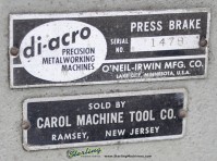 used di-acro hand press brake 16-24