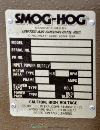 used smog hog porta-clean pollution collector SH Porta-Clean