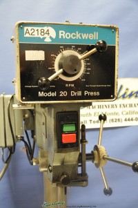 used rockwell delta drill press w/ fwd./rev. foot pedal 20