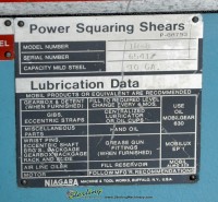 used niagara mechanical power shear 1R-8-10