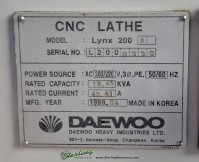 used daewoo cnc turning lathe LYNX200A