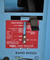 used doall vertical band saw 3613-1