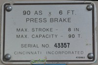 used cincinnati hydraulic press brake 90ASx6