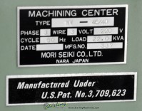 used mori seiki cnc vertical mill MV - 45/40
