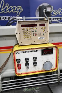 used accurshear hydraulic power shear with front cnc gauging 61356
